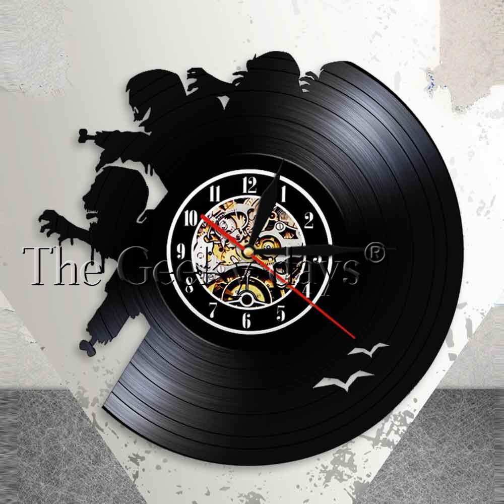 Zombies Outbreak Wall Clock Zombie Brewing Vintage Vinyl Record Wall Clock Zombie