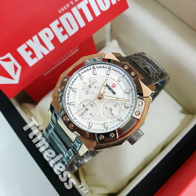 Jam Tangan Wanita Expedition E 6385 B Grey Rosegold