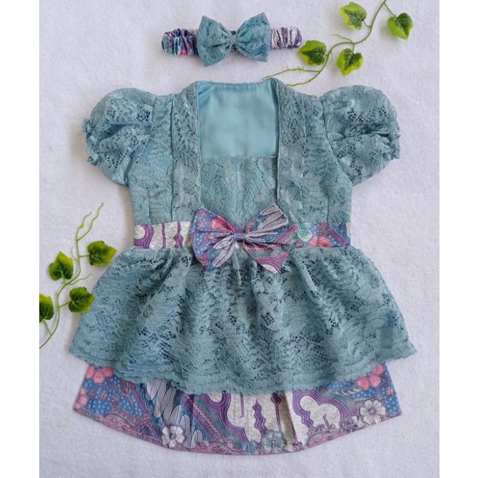 Kebaya Bayi / Kebaya Anak Perempuan / Kebaya Anak Kinan warna BIRU WARDAH