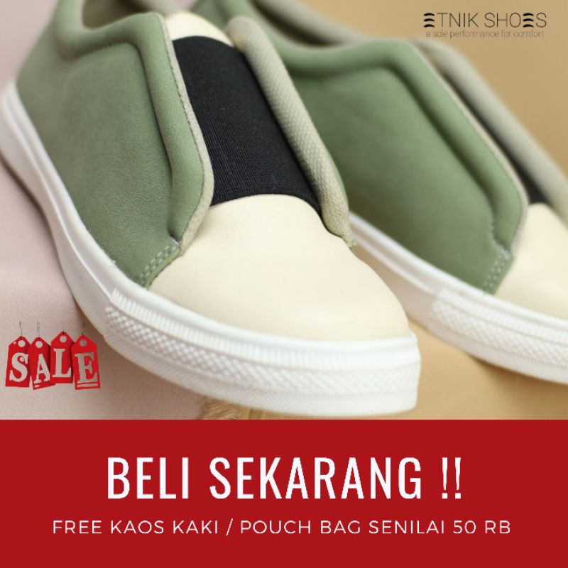 sneaker wanita slip on wanita Original Ètnikshoes Megumi Bergaransi