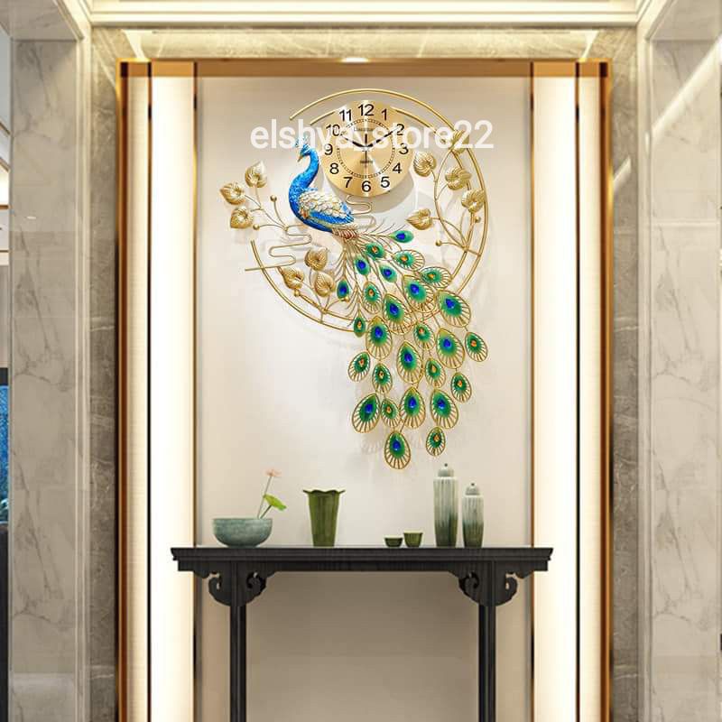 BEST SELLER FREE ONGKIR SE INDONESIA JAM HIASAN DINDING UNIK BURUNG MERAK TUNGGAL JAM DINDING CUSTOM