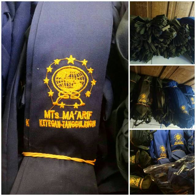 Dasi SMP SMA Bordil panjang, perekat