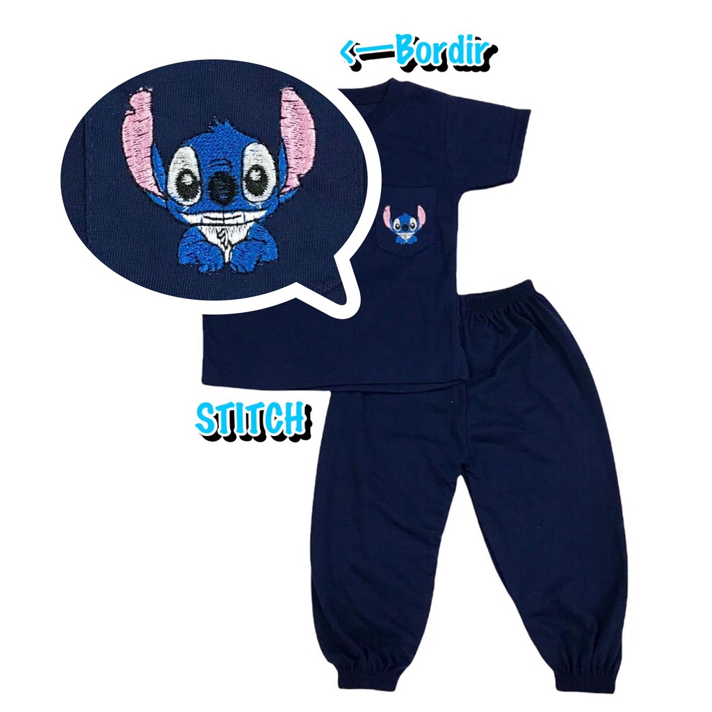 3S YEYA - BAJU SETELAN CP JOGER FASHION OBLONG ANAK LAKI-LAKI/COWOK BAHAN KAOS KATUN KANTONG BORDIR STITCH