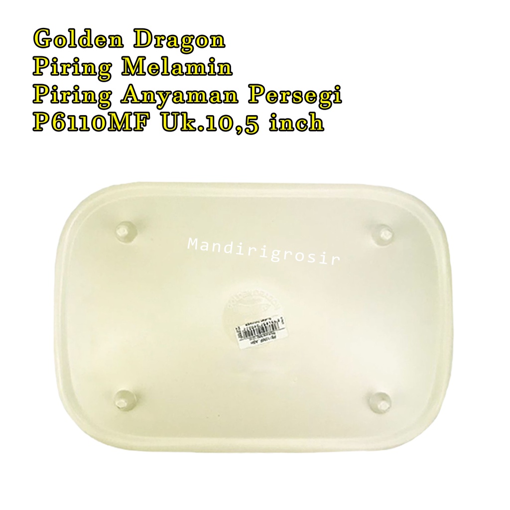 Golden Dragon * Piring Melamin * Piring Anyaman Persegi * P6110MF * 10,5 inch