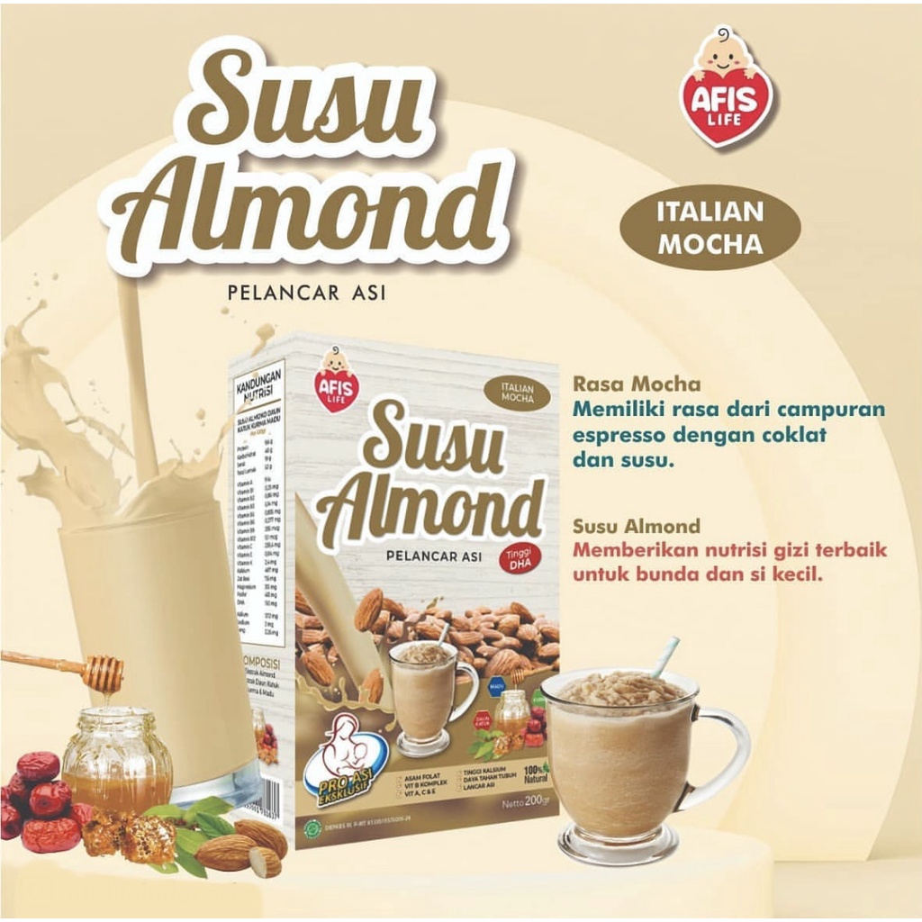 AFIS ALMOND SUSU PELANCAR ASI 200GR