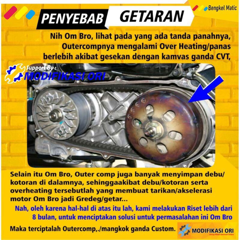 MANGKOK CVT KAMPAS GANDA YAMAHA FREEGO ORIGINAL ANTI GREDEK