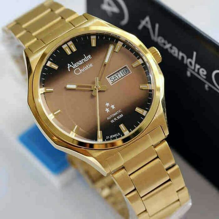 JAM TANGAN ALEXANDRE CHRISTIE AC 3024 PRIA OUTOMATIC ROSEGOLD BROWN ORIGINAL