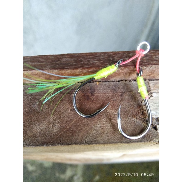 assist hook metal jig 30 gram - 60 gram double + solid ring