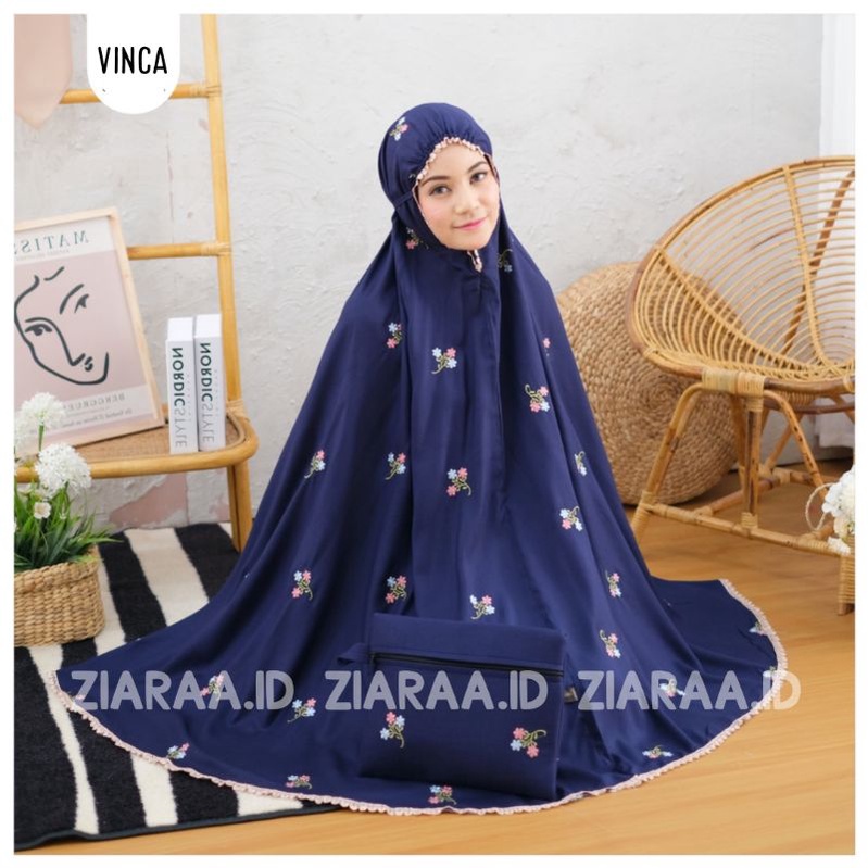 ZIARA.ID - MUKENA DEWASA KATUN BORDIR NADIRA JUMBO / MUKENA JUMBO BORDIR VINCA SERIES