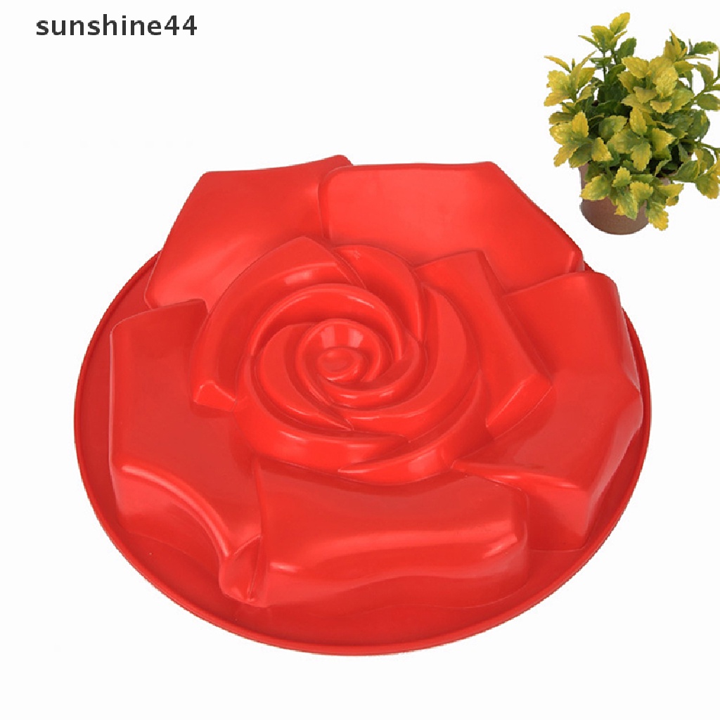 Sunshine Cetakan Kue Bentuk Bunga Mawar Besar 3D Bahan Silikon