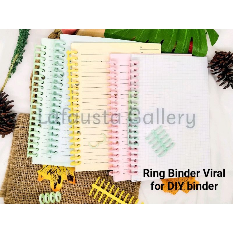 

LF14 RING Plastik Binder Binding Plastic A5 B5 A4 A6 B5 Loose Leaf Ring Plastik lucu Transparan Bening
