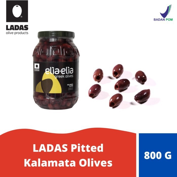 

LADAS Pitted Kalamata Olives - 800 gr ( Buah Zaitun Hitam Utuh)