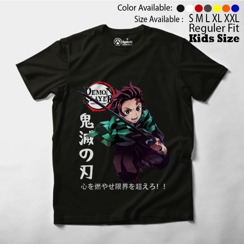 Tanjiro Kamado - Demon Slayer Kimetsu No Yaiba - Anime , Baju Anak / Kaos Atasan Anak / Kaos Distro Anak / Kids T Shirt