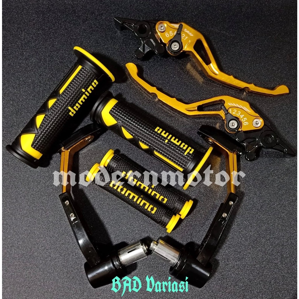 [HEMAT 4in1] Proguard Robot+Handgrip Domino model shark+Karet handle+Handle Variasi CNC Nmax PCX Aerox Vixion Beat Mio Vario Tiger Mx Lexi Vario150 CBR R15 v3 Fu Mio j ADV Freego