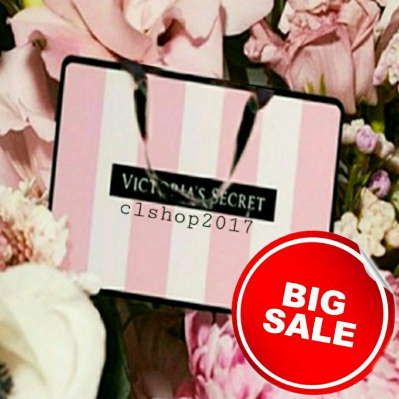 ON SALE!❤ [PAPER BAG ONLY] VICTORIA'S SECRET VS PAPER BAG SIZE S PINK STRIPES UKURAN KECIL KANTONG KERTAS PINK MERAH MUDA GARIS-GARIS