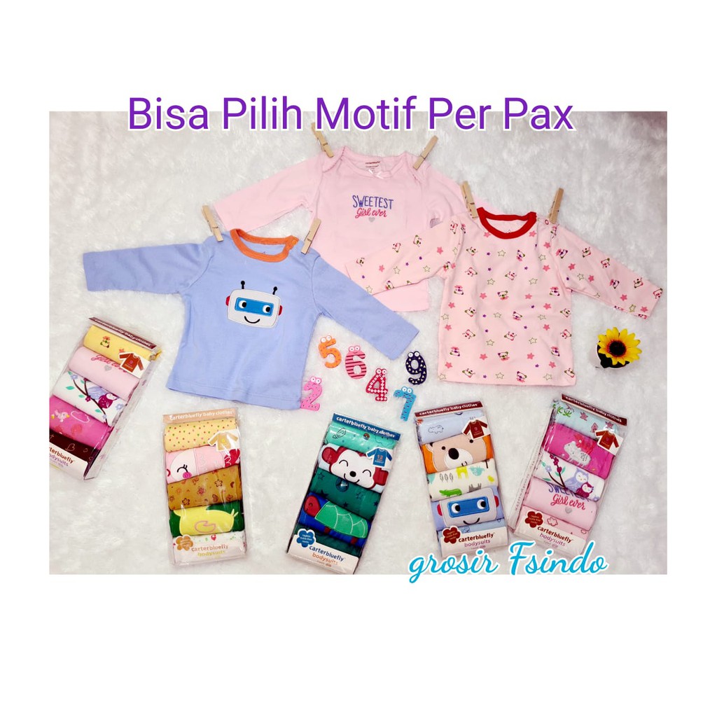 Kaos bayi lengan panjang/ tee lengan panjang 5in1 KODE A/Atasan lengan panjang/ baju bayi lengan panjang 5in1