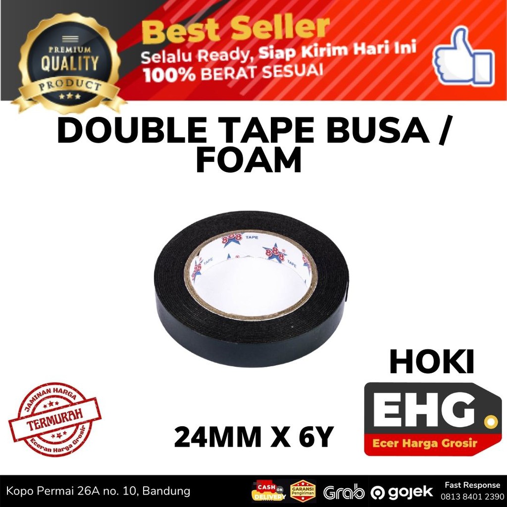 

DOUBLE TAPE BUSA-FOAM 24MM X 6 Y MEREK HOKI