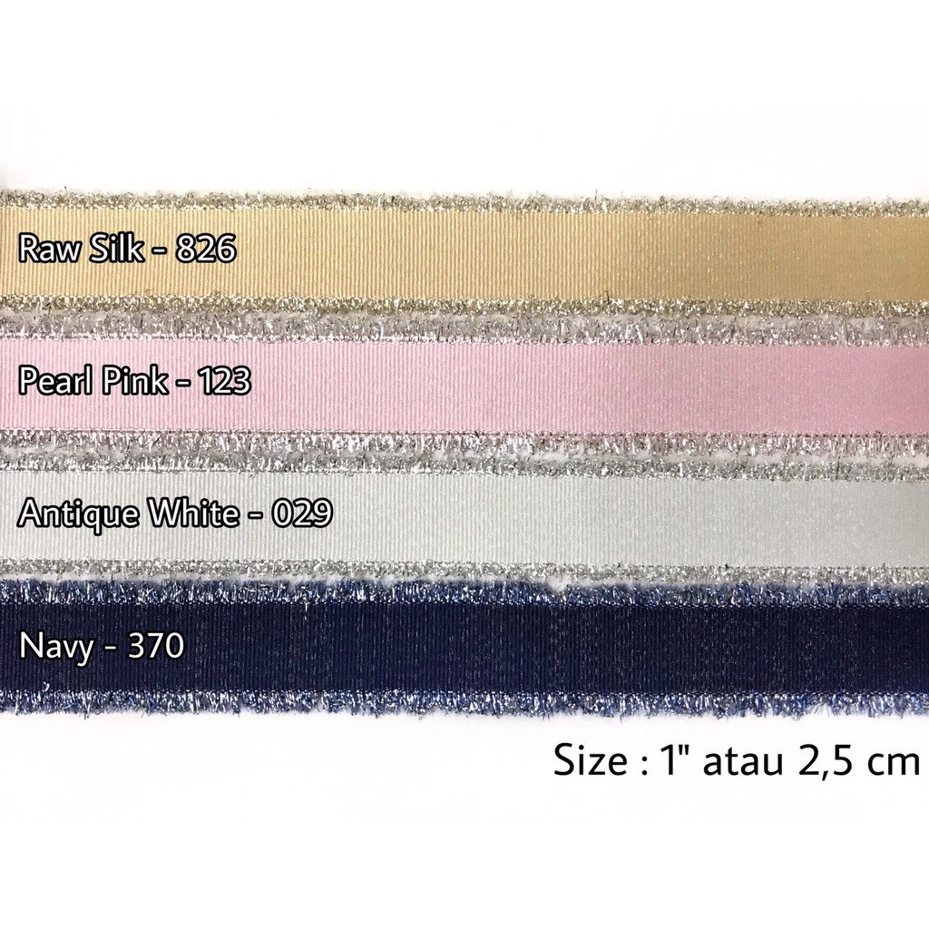 1 YARD  - PITA GROSGRAIN SUWIR GLITTER GOLD AND SILVER | PITA SUWIR GLITTER