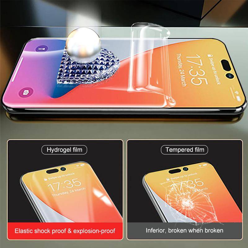 1pc Film Pelindung Layar Hydrogel Full Cover Untuk iPhone 14 13 12 Pro Max Mini 14 Plus 14 Pro 13Pro 12Pro