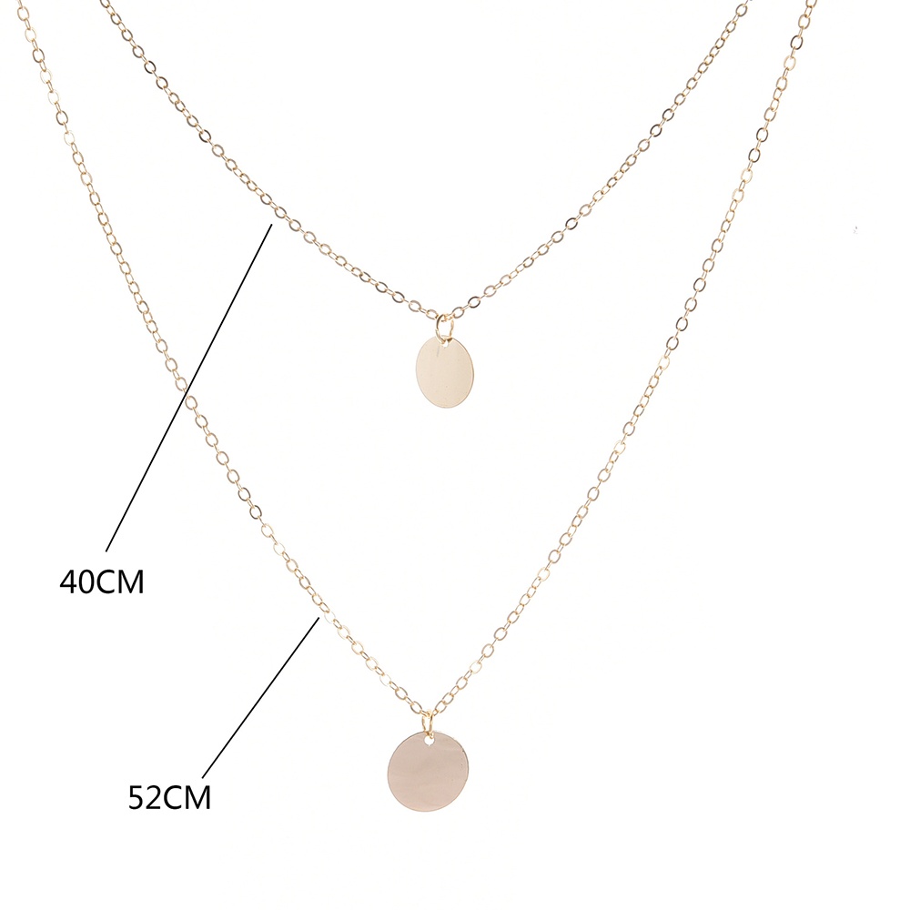Kalung Rantai Liontin Bulat Polos Necklace Gaya Korea - Kalung Rantai Liontin