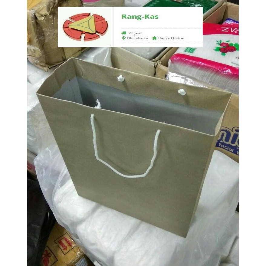 Paper bag Coklat Polos art paper doff