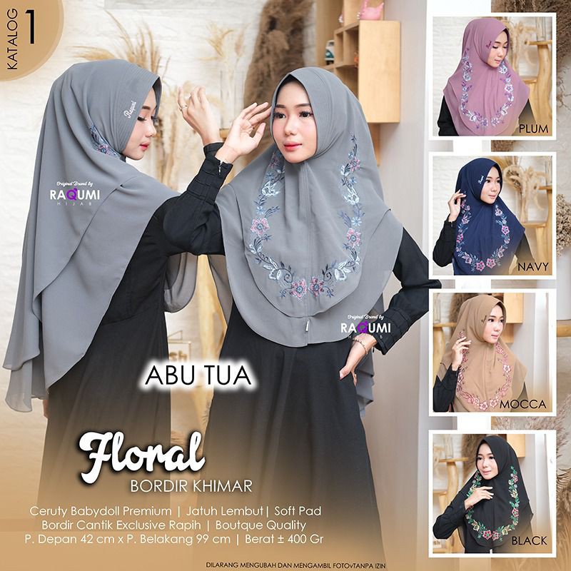 floral bordir Khimar by raqumi