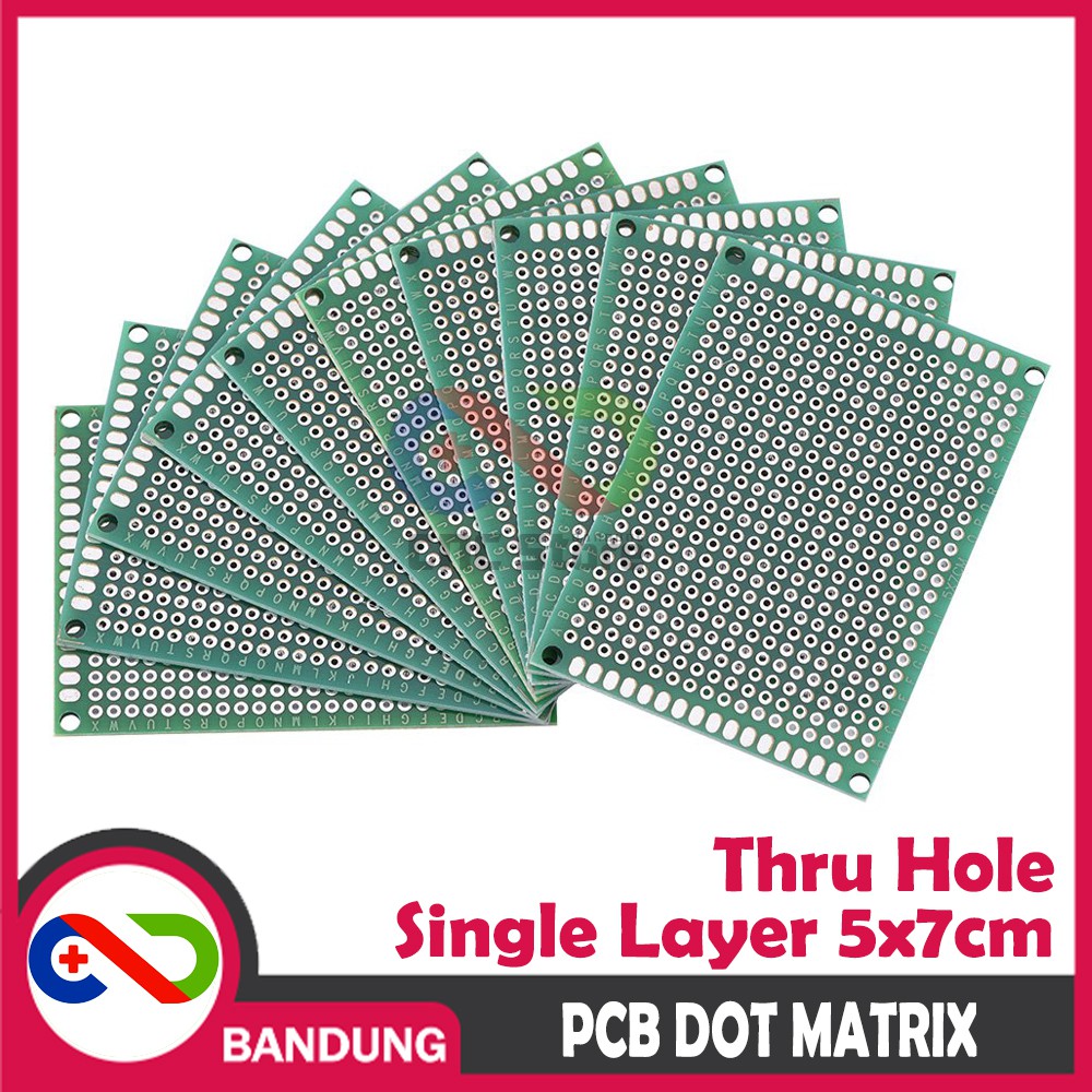 PCB DOT MATRIX THRU HOLE SINGLE LAYER 5X7CM 5*7CM LUBANG BOLONG MATRIK