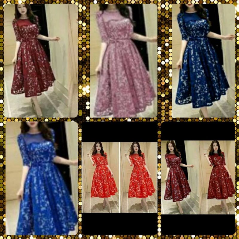 dress brokat dewasa dan remaja