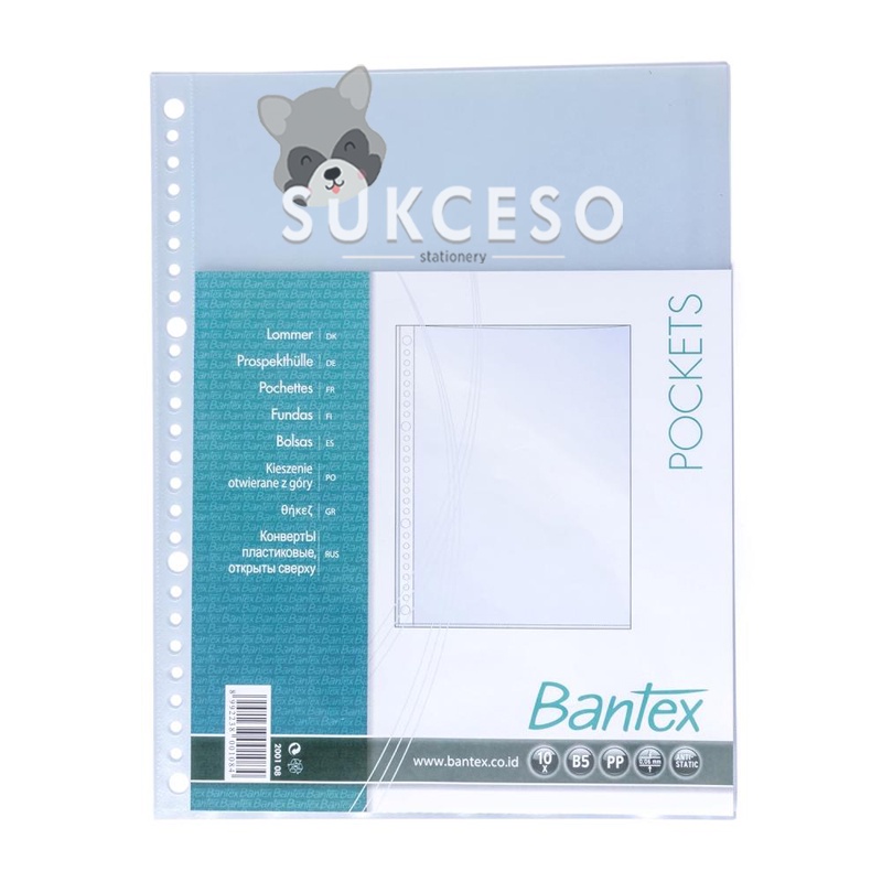 

Bantex Pocket B5 2001 08 10 Sheet/ Lembar/ Kantung PP Murah