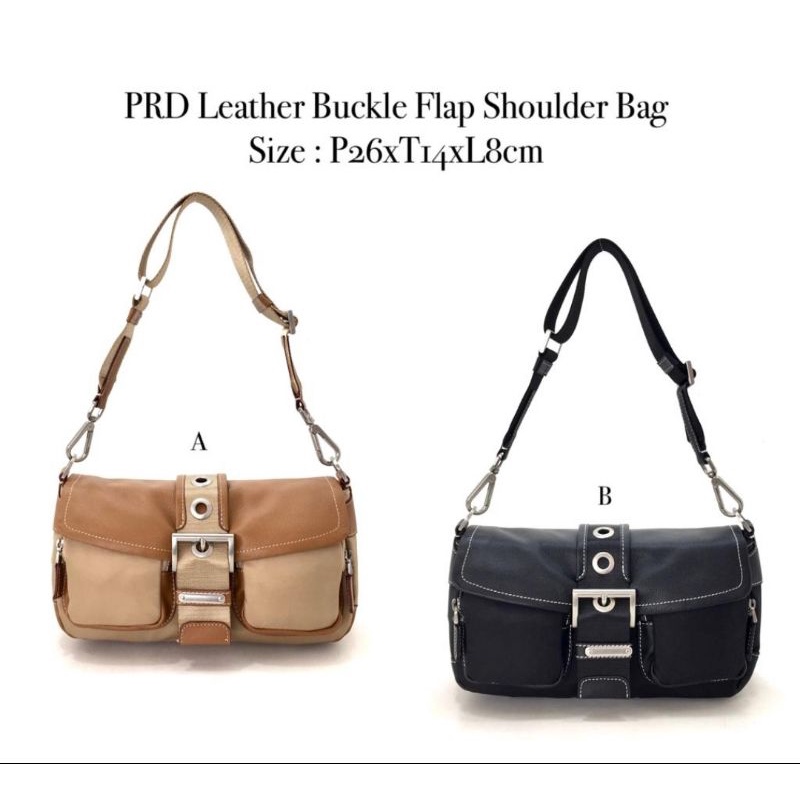 shoulder bag PRD leather buckle flap
