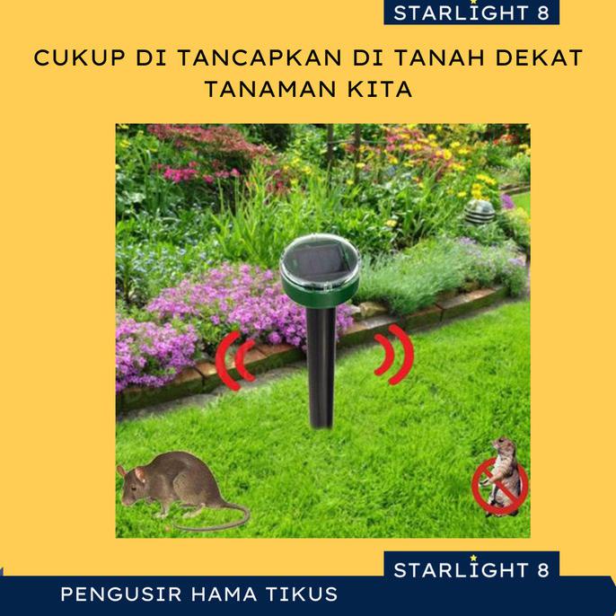 Alat Pengusir Hama Tikus Tupai Kucing Ular Ultrasonic Tenaga Matahari