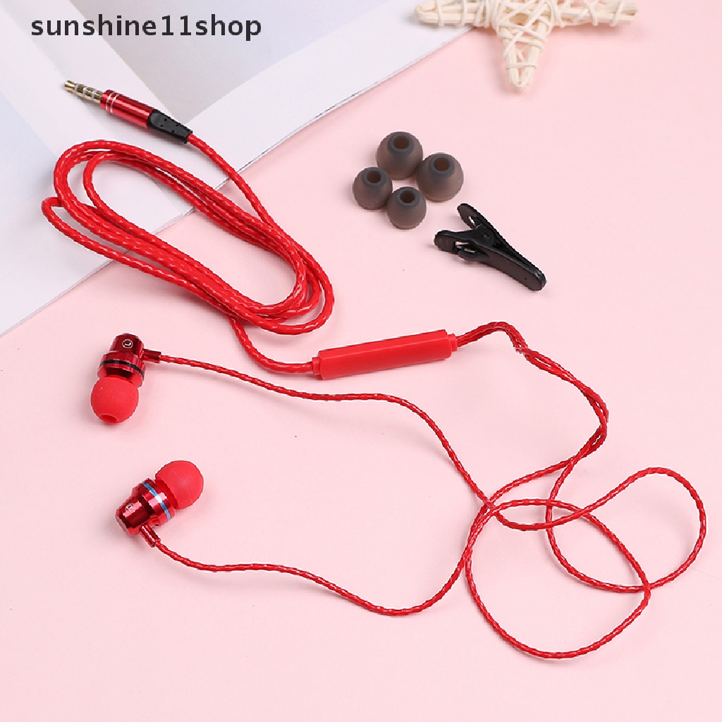 Sho headset Earphone Kabel stereo heavy bass Dengan noise Canceling Untuk Olahraga