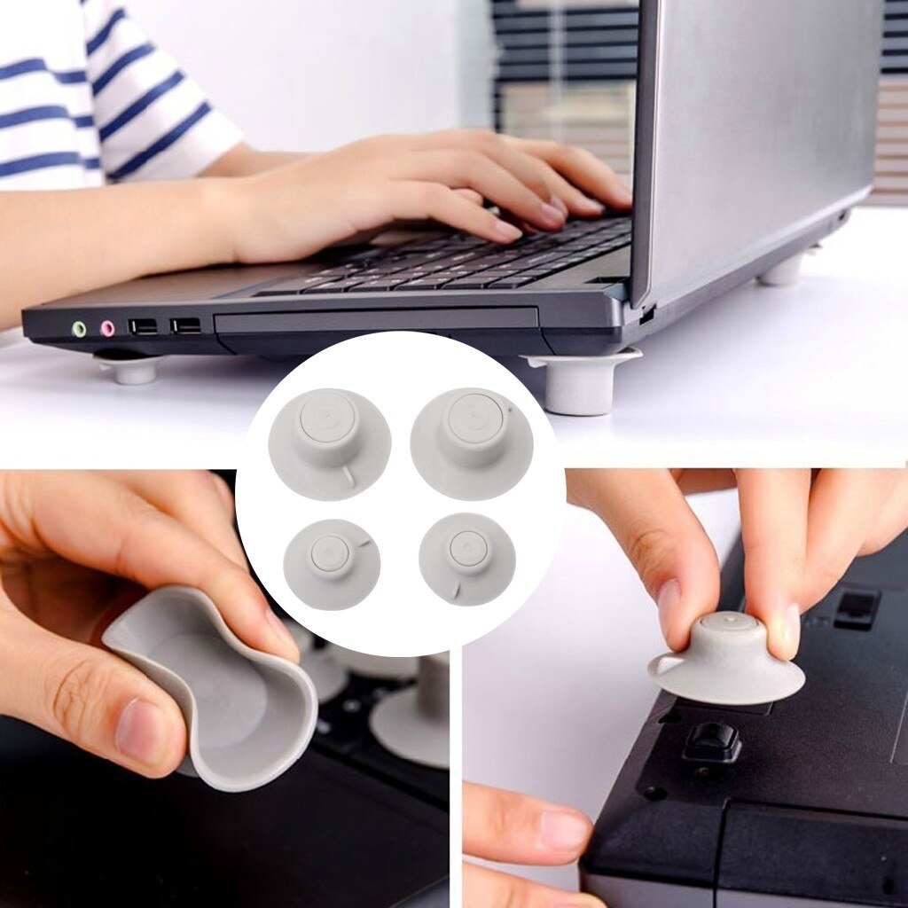 4pcs / set Stand Pad Pendingin Thermal Dengan Suction Cup Untuk Laptop / Notebook