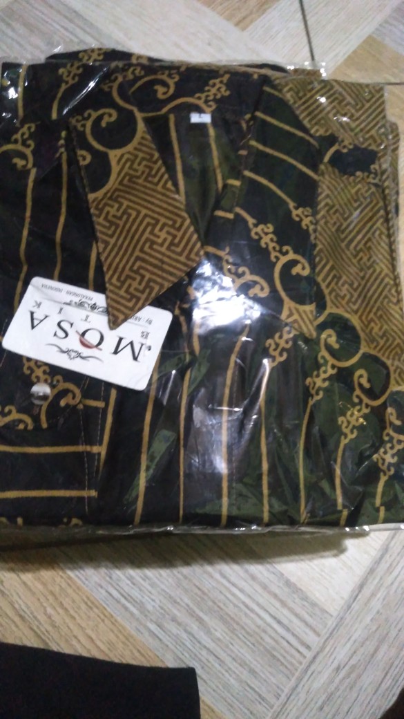 Atasan Kemeja Batik Mosa Hem Pria Lengan Panjang, Motif Mega Mendung Biru Batik Pekalongan -kemeja