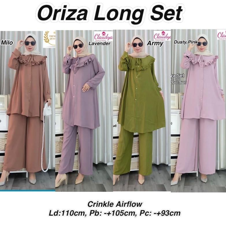 New Arrival Fmcollection55 ~ Oriza Mia Set Crinkle Airflow Long Standar Ld 110-115Cm - Setelan Long 