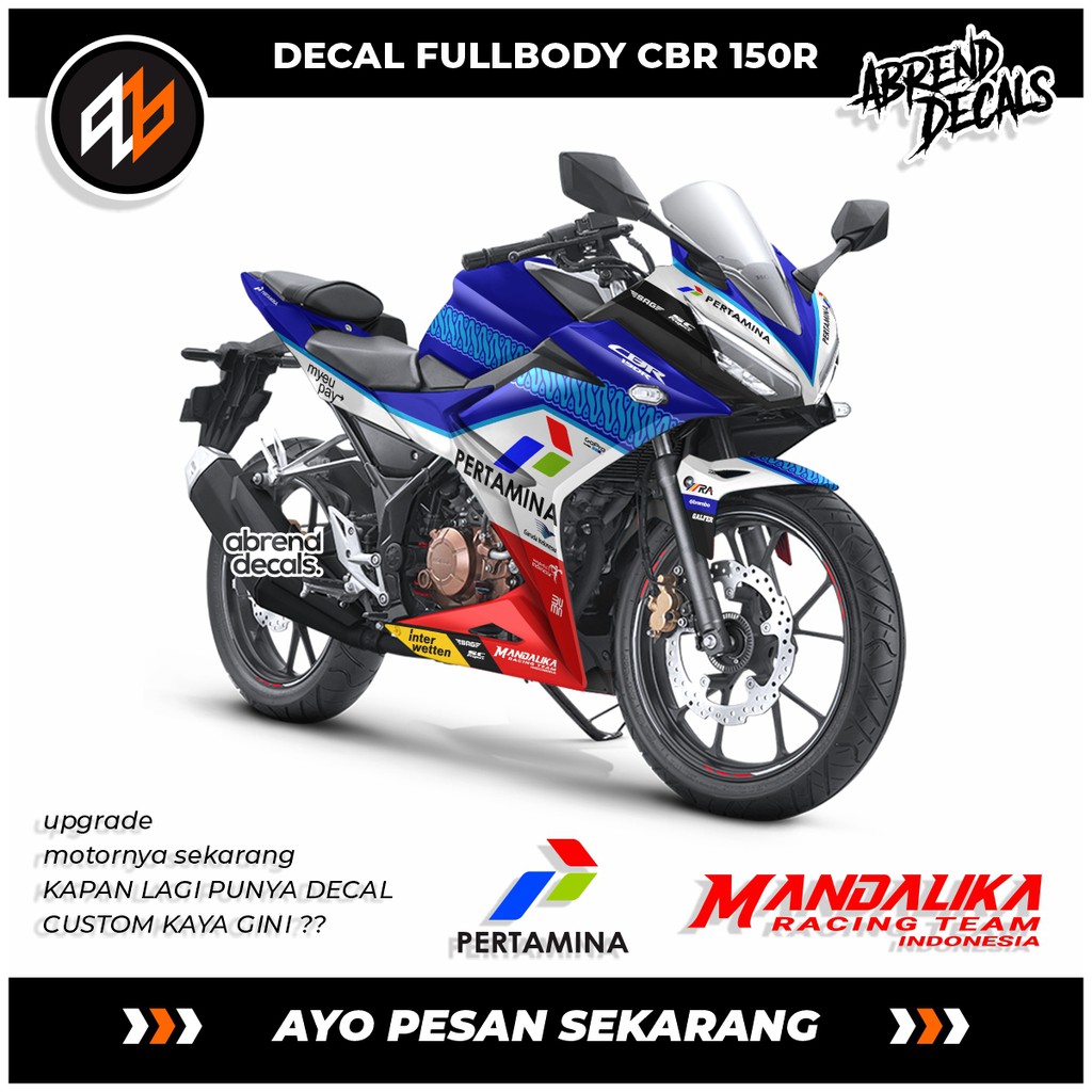 DECAL FULLBODY CBR 150 R MANDALIKA / STIKER CBR 150 R / ACCESORIES STICKER BODY MOTOR MANDALIKA