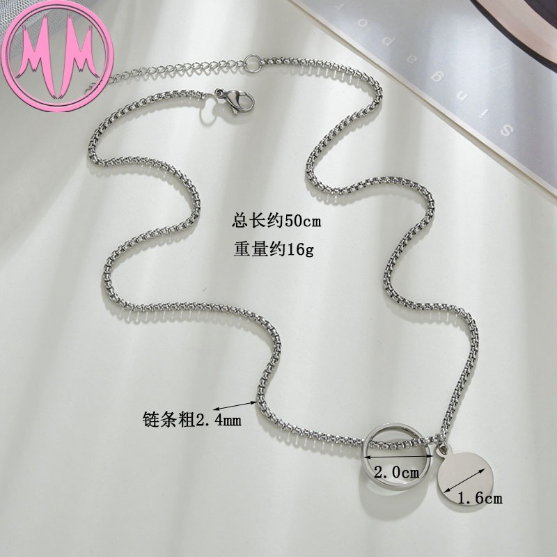 MORYMOSHI N924 Kalung Wanita Ring Titanium Stainless Anti Karat Anti Luntur Fashion Korea