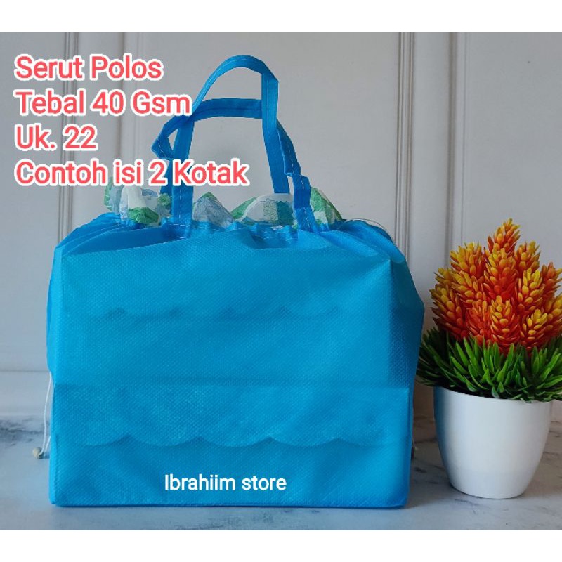 (ISI 1 LUSIN) TERMURAH TERLARIS TAS HAJATAN SERUT POLOS UKURAN  22x22 TAS HAJATAN MURAH TAS BERKAT SPUNBOND POLOS MURAH