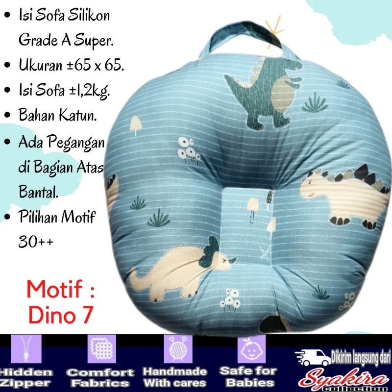 Bantal sofa Bayi motif segitiga biru