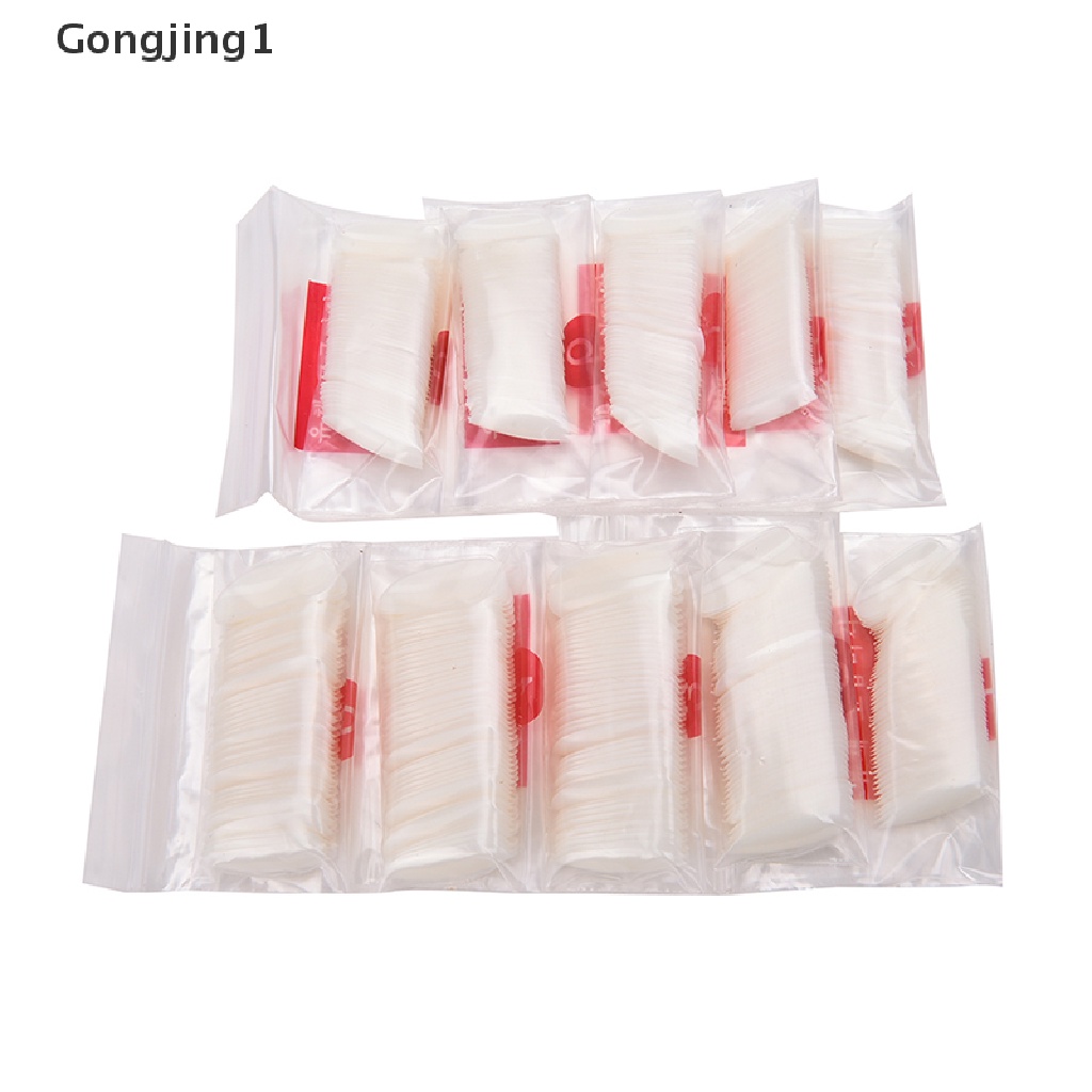 Gongjing1 500Pcs / Set Kuku Palsu Akrilik UV Gel Untuk Nail Art / Manicure