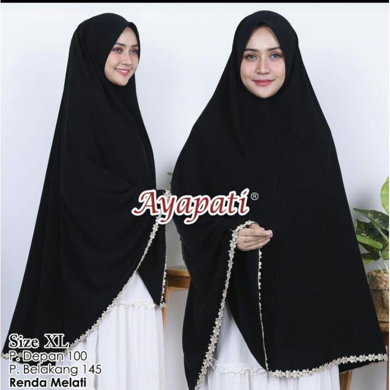 Jilbab jetblack ayapati / jilbab hitam saudi / jilbab haji umroh hitam Jumbo