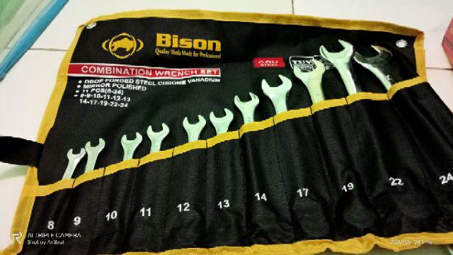 Kunci Ring Pas Set - Wrench Set 11 Pcs Bison 8 - 24 Mm