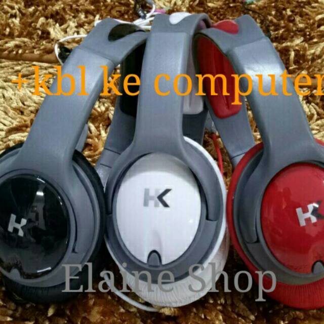 Headset HK / 5Bro Bando Besar Super Bass+Mic+Kabel Ke Computer/Laptop
