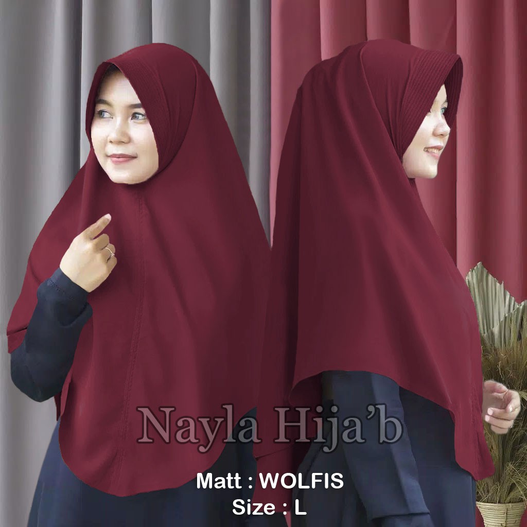 PROMO Bergo Wolfis L Jilbab Simpel Pet Antem Wolfis Kerudung Bergo Murah Nayla Hijab