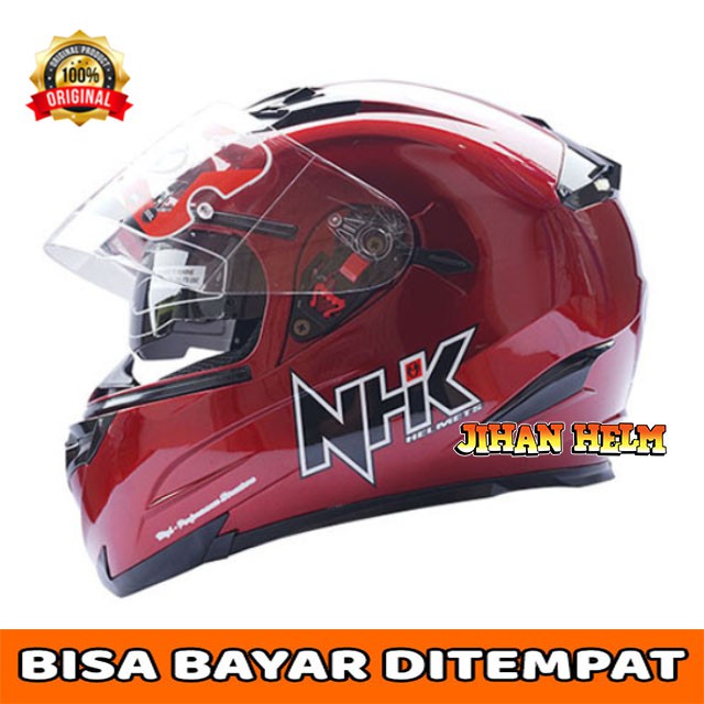HELM NHK  HELM FULL FACE NHK RX9 RED MAROON TERMURAH