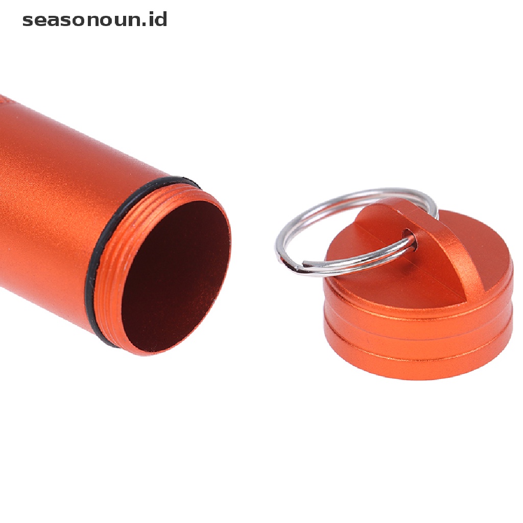 (seasonoun) 1pc Botol Kapsul Mini EDC Anti Air Holder Obat Pil Untuk Outdoor / Survival