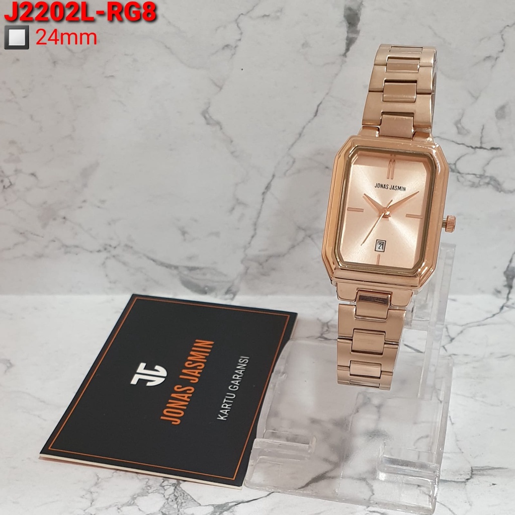 Grosiran Jam Tangan Wanita Fashion Jonas Jasmin J2202L Analog Strap Stainless Steel Tanggal Aktif Include Box Jam Tangan Original (COD)