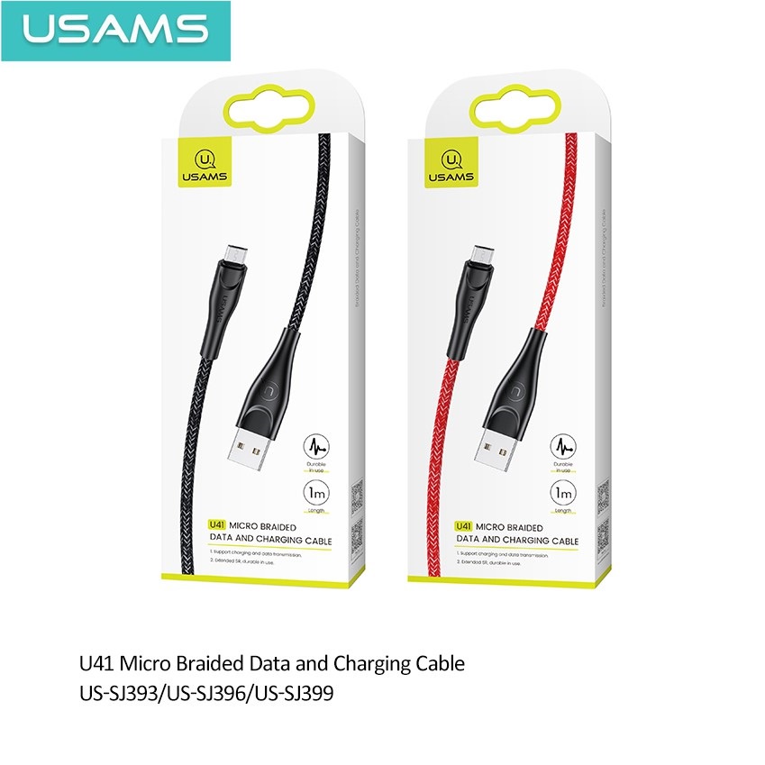 Usams U41 Micro Braided Cable Kabel Data Kain Micro USB