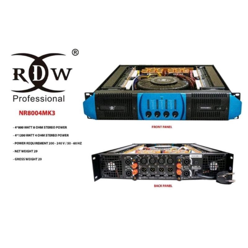 POWER 4 CHANNEL RDW NR-8004mk3/NR-8004D ORIGINAL