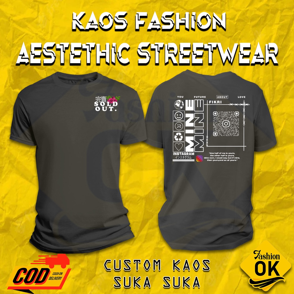 Kaos Baju CUSTOM STREETWEAR SCAN BARCODE PROFILE INSTAGRAM PACAR KALIAN Kaos Distro -